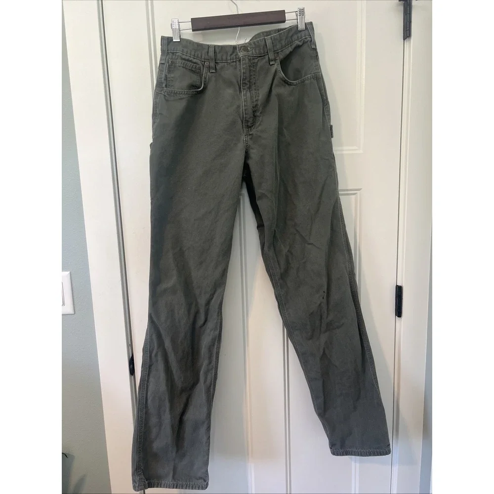 Carhartt Loose Original Fit Canvas Carpenter Utility Pants Gray 34x36 - Picture 2 of 8
